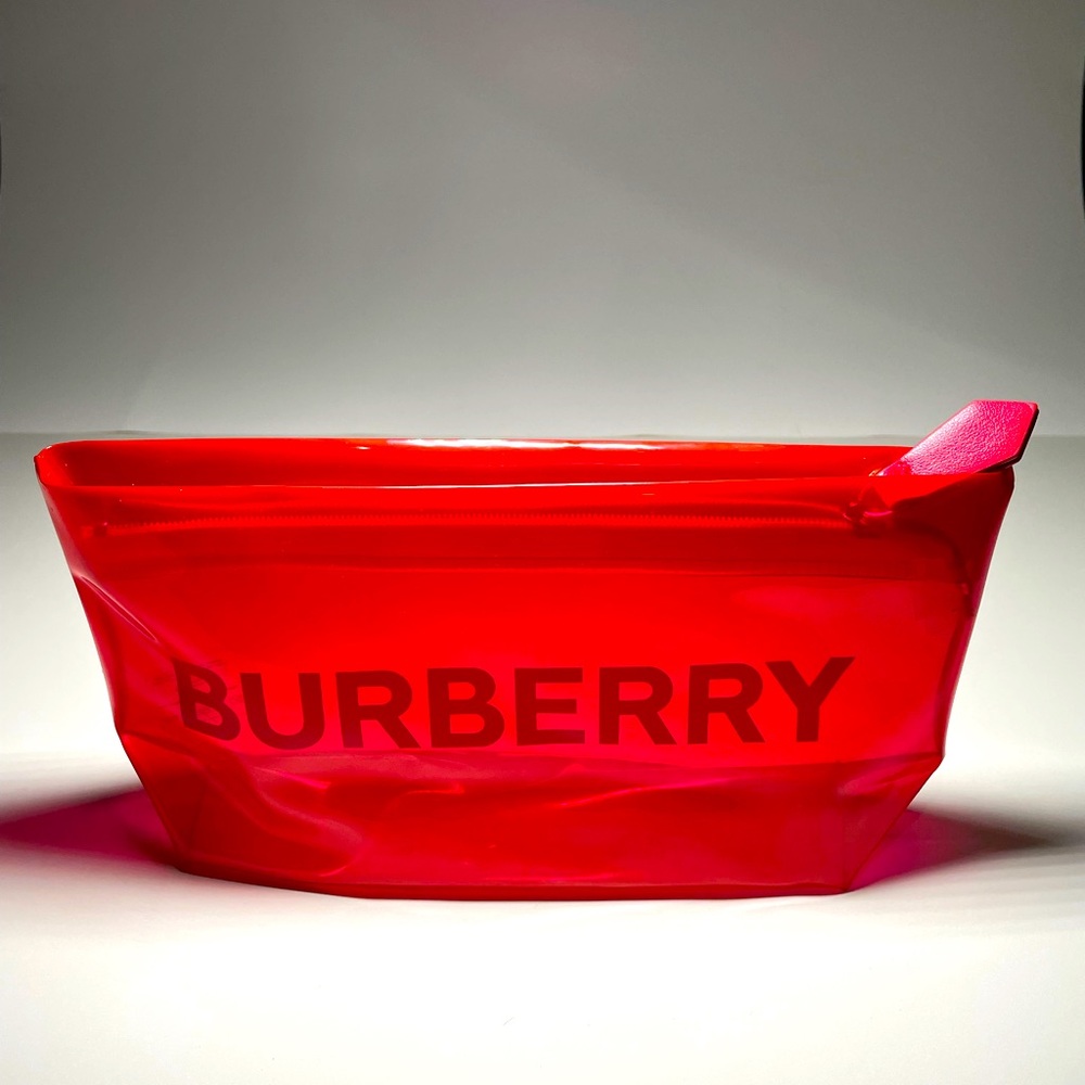 NEW, Burberry Red PVC Pouch